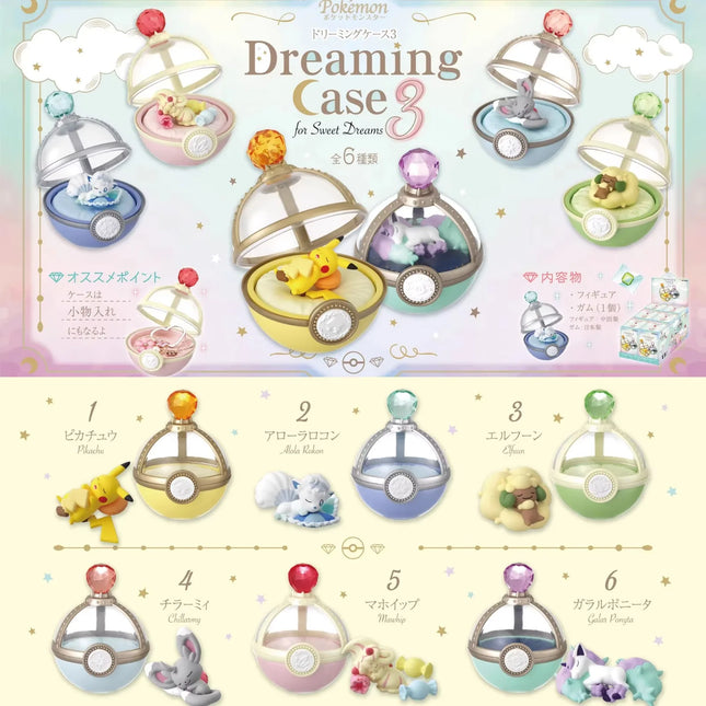 Pokemon Dreaming Case Miniature Scene Blind Box Pikachu Milcery Mawhip Ponyta Cinccino Klink Mini Figures Toy Table Ornaments