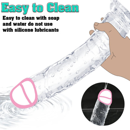 Transparent Big Dick 6 Sizes Realistic Jelly Dildo Soft Vaginal Masturbators Women Gay Penis Anal Sex Toys Suction Cup