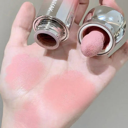 Velvet Liquid Blush Matte Sponge Head Blusher Natural Lasting Brighten facial Contour Blush Tint Makeup