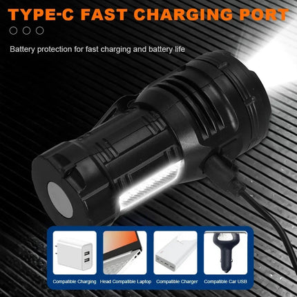 Powerful 3/9LED Flashlights USB Rechargeable High-Lumen Handheld Torch with Pen Clip Outdoor Magnetic Work Light Lantern