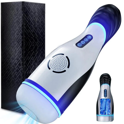 Automatic Male Realistic Masturbator Cup Sucking Pussy Penis Intelligent Voice Vibration Blowjob Machine Pump Adult Sex Toy 18+