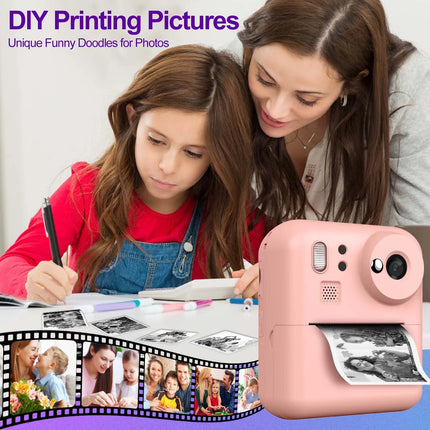 Kids Camera Instant Print Photo, Portable Thermal Printing Camera Toy with HD Digital Video, for 3-12 Years Old Boys Girls