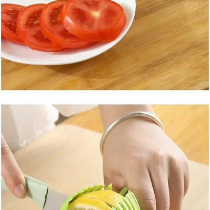 Stainless Steel Kitchen Handheld Orange Lemon Slicer Tomato Cutting Clip Fruit Slicer Onion Slicer KitchenItem Cutter Accessorie