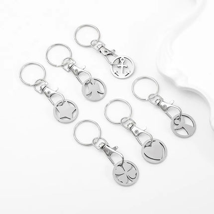 Trolley Cart Tokenrings Keychains Shopping Trolley Token Coin Keyring