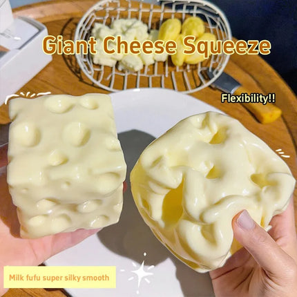 4 Styles Jumbo Cheese Squishy Toy 6/7CM Soft Squeeze Stress Ball, Slow Rising Shapeable ASMR Sensory Toy Anti-Stress Relief Gift