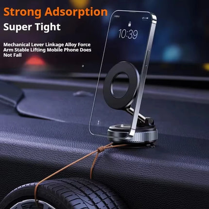 Strong Magnetic Phone Holder Foldable Design 360° Adjustable Vacuum Car Mount For Cell Phone For phone Live Stream