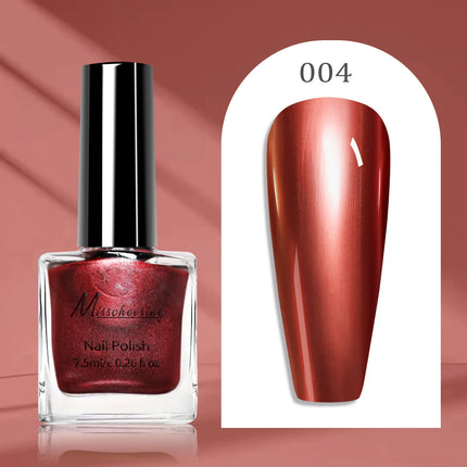 12 colors 7.5ml metal mirror nail polish semi-permanent topcoat nail polish LED gel varnish suitable for girls diy nail charm