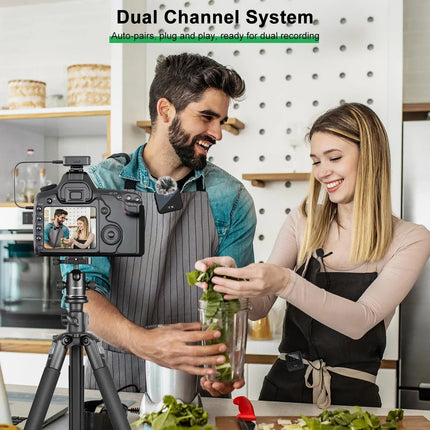 3in1 Wireless Lavalier Microphone for Camera,Android,iPhone,Microphone for Video Recording Recording Podcast Noise Reduction Mic