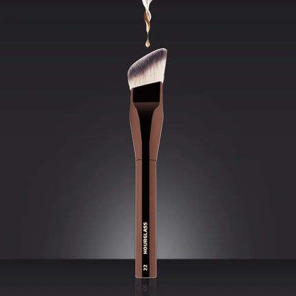 1pc #22 Smooth Edge All Over Foundation Makeup Brush Wedge Liquid Foundation Make Up Brush Face Base Metal Handle with box