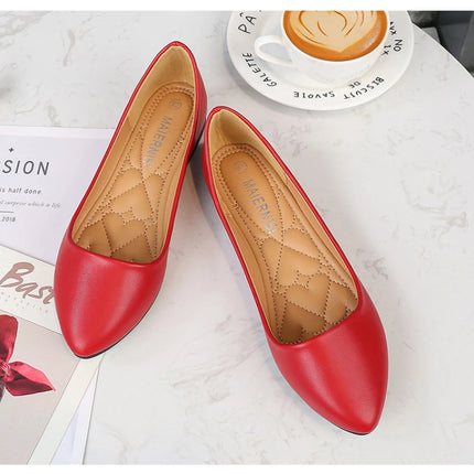 New Flat Heel Pointed Toe Flat Shoes Korean Style Fashionable Shallow Mouth Large-Size Casual Shoes Comfortable And Breathable
