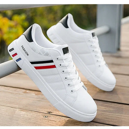 2024 Men's Casual Sneakers New Fashion Lace-up White Shoes Student Comfort Sports Plus Size Vulcanized Shoes Zapatillas De Hombre