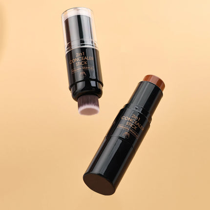 Double-head Face Bronzer Contour Stick Cream Makeup Light Dark Shadow Lasting Concealer Facial Brighten Contouring With Brush