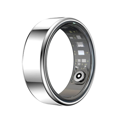 R99 Stainless Steel Stylish Smart Ring Men Women IP68 Waterproof Heart Rate Blood Oxygen Monitor Finger Ring Health Tracker Bkii