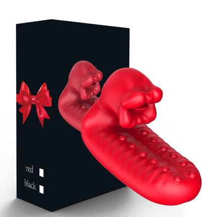 10 Frequency Rose Double Vibration Finger Cover For Female Clitoris Stimulation G-spot Anal Massage Sex Toy Adult Product ﻿
