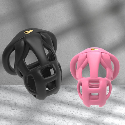 Chastity Lock Cock Cage 3D Invisible Lock with 4 Arc Ring Testicle Chastity Belt BDSM Toy Hentai Bondage SexToy