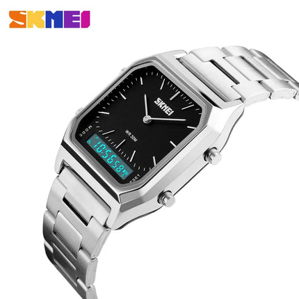 SKMEI Luxury Digital Quartz Watch for Men Sports Chronograph Waterproof Mens Wristwatches Stainless Steel 1612 reloj hombre 1220