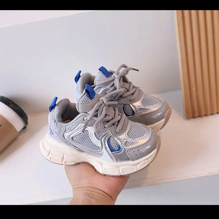 Kids Casual Sports Shoes with Thick Soles Boys Girls Fashion Versatile Sneakers 2024 New Children Mesh Breathable Running Shoes