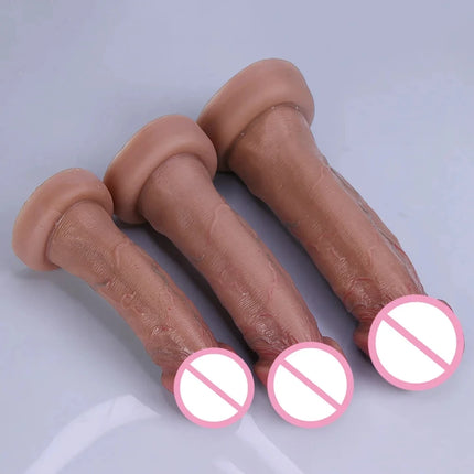 Realistic Big Glans Dildo Soft Silicone Huge Dick Strong Man Penis with Suction Cup Anal Vaginal Masturbators Sex Cock Adult 18+