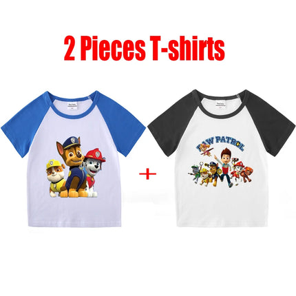 Child T-Shirt for Boys Girls Kids Shirts Baby Short Sleeve PAW Patrol Print T-Shirt Toddler Cotton Cartoon Tee Tops Clothing