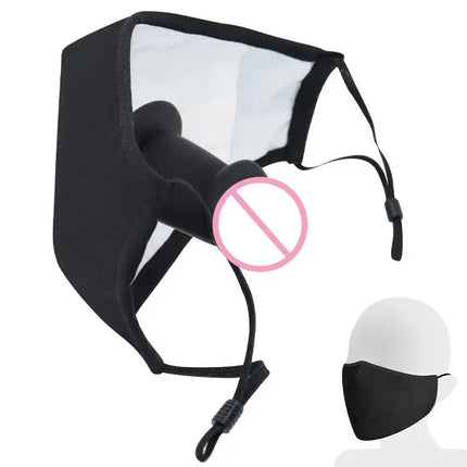 Outdoor Wearing Mouth Ball Gag Mask Silicone Dildo Gag In Mouth Removable Gag Face Mask Slave Training Sex Toys Tool