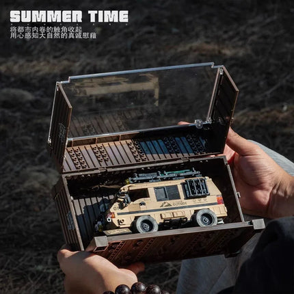 489PCS MOC City Off-road Camper Van Model Building Blocks RV Vehicle Car Truck Bricks with Display Box Garage Toys for Kids Gift