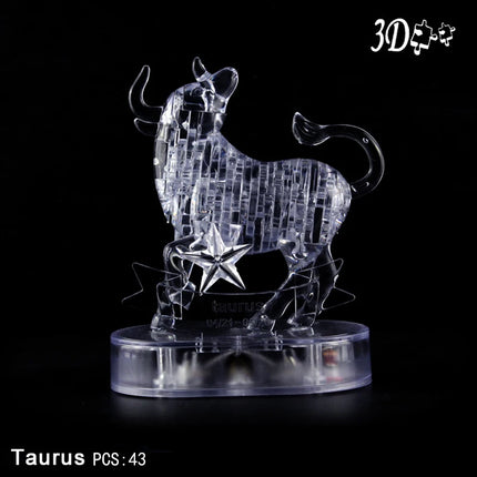 DIY 12 Constellation Puzzle LED Light 3D Crystal Puzzle Exquisite Gifts for Children and Adults Education Puzzle Creative Toys