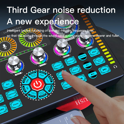 Live Sound Card Studio Record Soundcard Bluetooth Microphone Mixer Voice Changer Live Streaming Sound Mixer Podcast Karaoke Home