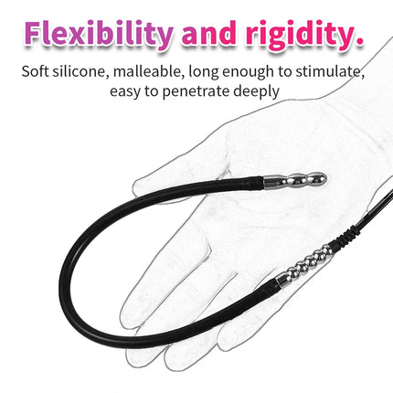Electric Shock Soft Urethral Sound Dilators Penis Plug Beads Masturbator for Men Sexual Stimulating Toy for Gay Urethral Play
