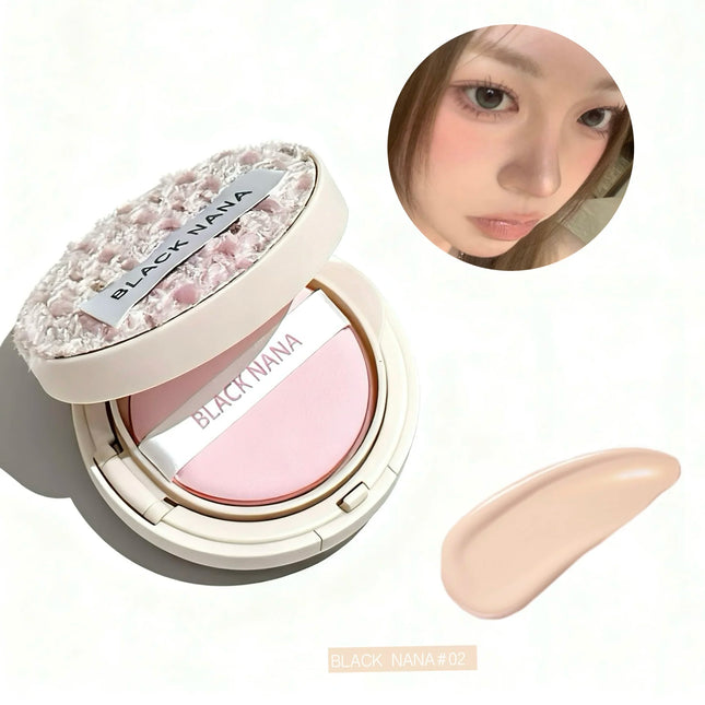 Air Cushion Foundation, Ballet Light Natural Moisturizing Concealer Cream Whitening Oil-Control Women's Long-lasting Makeup Base