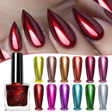 7.5ml Metallic Mirror Effect Nail Polish No UV/LED Light Required Quick-Drying Suitable For Nail Art Decoration  DIY Nail Design