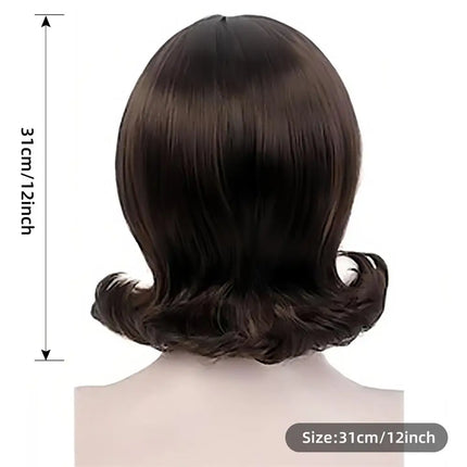 Black Anti-warped Hair Bun Short Hair Chemical Fiber Synthetic Wig | Asian TV Series Age Sense Women's Wave Wig