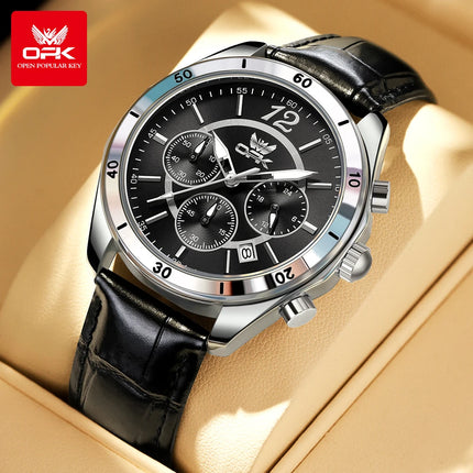 OPK 6066 Man Watch Fashion Original Business Quartz﻿ Wristwatch Waterproof Luminous Week Date Calendar Window Watch For Man