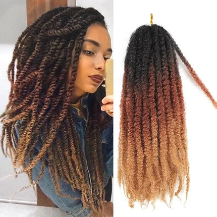 Marley Twist Braiding Hair 18Inch Long-Lasting Fluffy&Tangle-Free Cuban Twist Hair Crochet Hair Ombre Honey Brown T1B/30/27