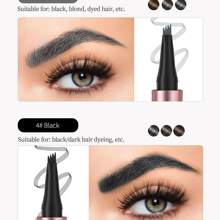 3D Dye Eyebrow Pencil Hairling Anti-smudge Waterproof Long Lasting Black Brown Large Brush Natural Wild Eyebrow Enhancers Cream