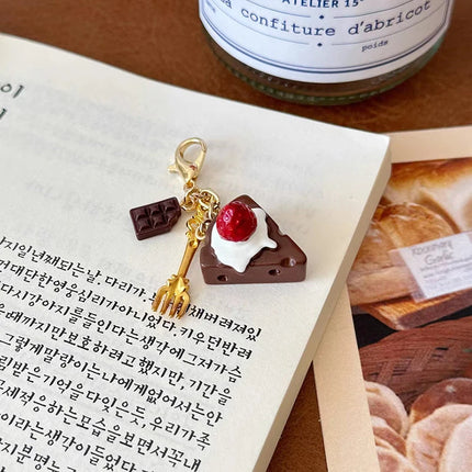 1PC Creative Unique Doughnut Bread Coffee Phone Charm Strap Pendant Lanyard Simulated Food Toys Keychain Bag Accessories Gift