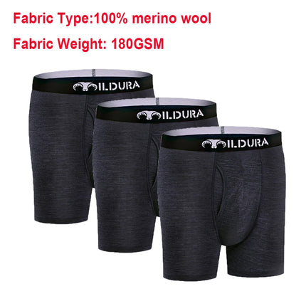 100% Merino Wool Boxer Briefs Men Merino Underwear Base Layer Merino Boxer Brief Underpants Soft Moisture Breathable Asian Size