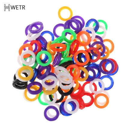 1/10pcs Mixed Color Hollow Multi Color Rubber Soft Key Locks Keys Cap Key Covers Topper Key Ring