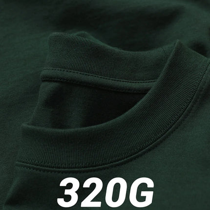 11.29oz 320Grams Heavy Cotton Weight Oversized Loose Men T-shirt Solid Color Drop Shoulder Short Sleeve High Quality