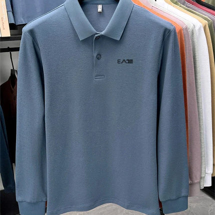 Luxury brand Polo shirt long-sleeved letter-printed top spring new 100% cotton fashionable casual comfortable breathable T-shirt
