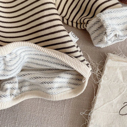 1-6Y Spring Autumn Stripe Kids Hoodie Classcial O-Neck Girls Boys Bottoming Hoodie Sweatshirts Long Sleeve Children T-shirts