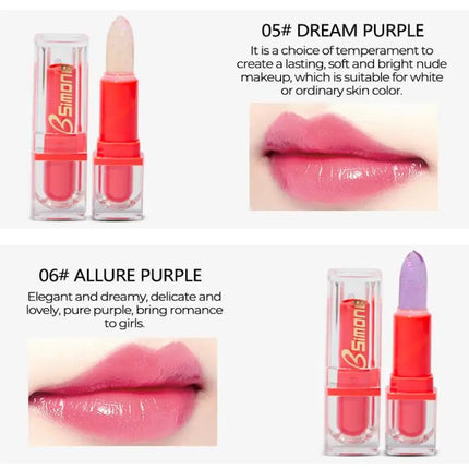 [MP]BSIMONE Glitter Lipstick Lip Balm Color Change Transparent Moisturizing Crystal Jelly Pearlescent Lip Plumper Gloss Cosmetic