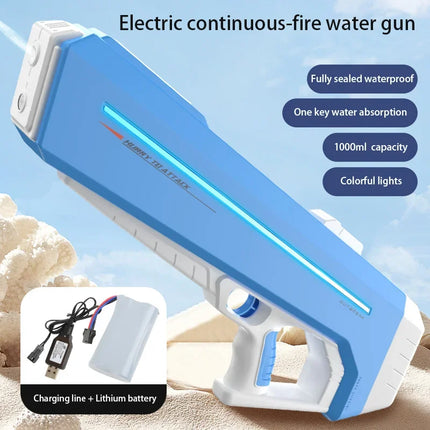 High-Pressure Water Gun Toys Powerful Electric Shooting Automatic Spray Water Absorption Outdoor Beach Pool Toy For Boys Kids