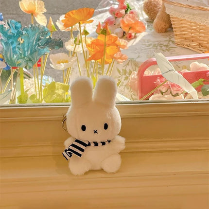 Kawaii Miffy Cute Plush Pendant Cartoon Rabbit Winter Series Snowman Versatile Backpack Decoration Key Chain Girl Festival Gift