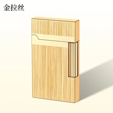 Steel Tone Grinding Wheel Open Flame Gas Lighter Side Slide Oblique Fire Metal Torch Lighter Cigarette Gift Men Gadget Birthday