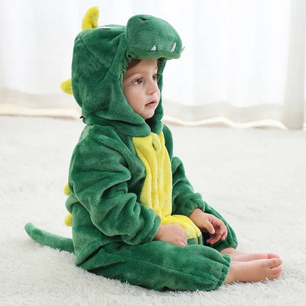 0 1 2 3 4 Years Kigurumi Pajamas for Toddler Baby Clothes Children Outfits Infant Dinosaur Unicorn Cat Robbit Cosplay Costumes