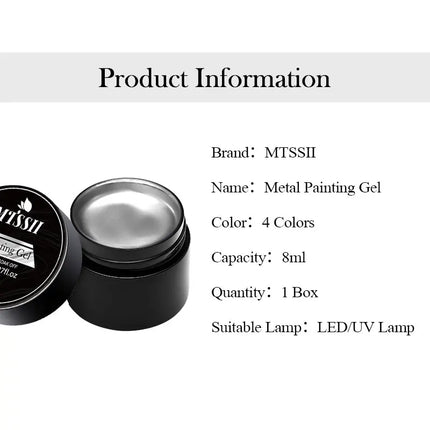 2/3pcs Mirror Metal Gel Nail Polish Set Gold Silver Metallic Painting Drawing Line Gel Semi Permanent Soak Off UV Gel Varnish