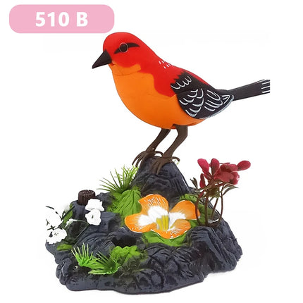 Sound Voice Control Electric Bird Pet Toy Electric Simulation Induction Bird Cage Birdcage Kids Toy Gift Garden Ornaments