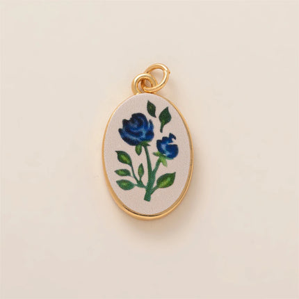 Simple and versatile color blocking butterfly love flower DIY pendant accessories gold-plated color preservation