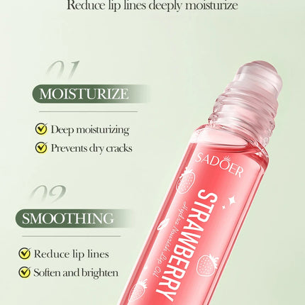 SADOER Fruits Lip Oil Lips skincare Moisturizing Nourishing Hydrating Anti Wrinkle Lipstick Lip Balm Beauty Lips Skin Care