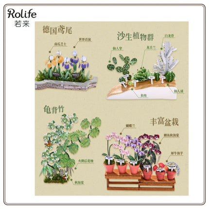 Original Rolife Light Oxygen Greenhouse Garden Handmade DIY Assembly Art House Miniature Model High Difficulty Assembly Toy Gift